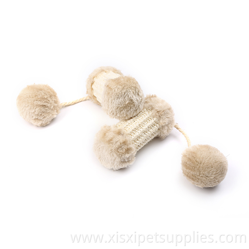 sisal and plush rolling cat ball pet soound scratching toy